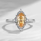 Vintage Inspired - 18K Dutch Marquise Champagne Moissanite Vintage Marquise Engagement Ring