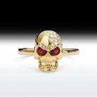 'Angry Skull' - Memento Mori Skull Birthstone Engagement Ring
