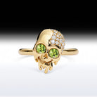 'Melting Skull' - Memento Mori Skull Birthstone Engagement Ring