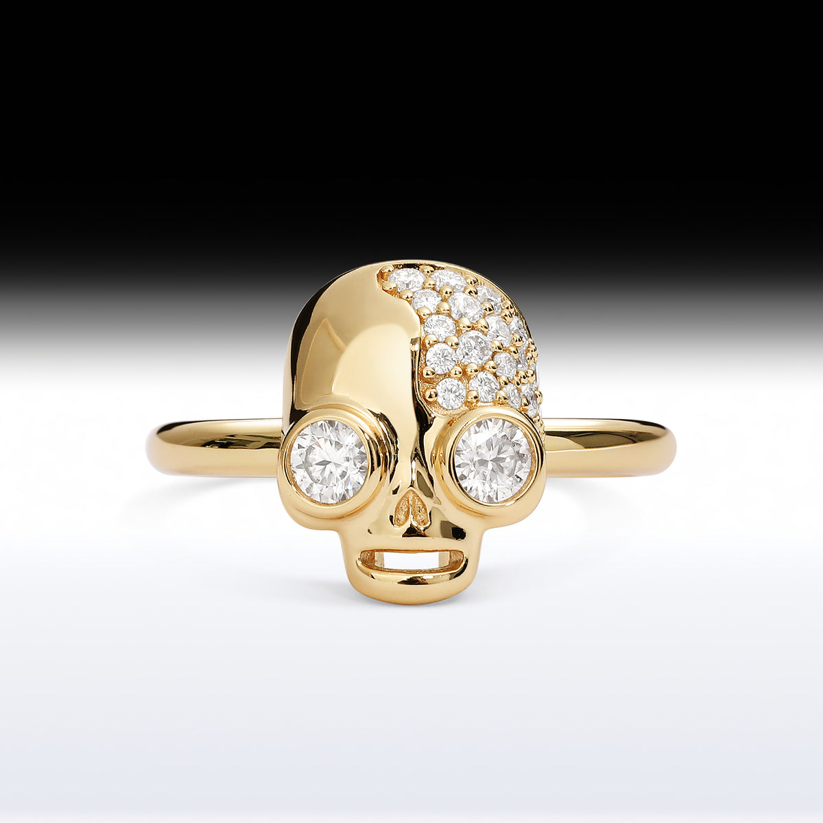 'Alien Skull' - Memento Mori Skull Birthstone Engagement Ring