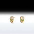 'Melting Skull' - Memento Mori Skull Birthstone Earring