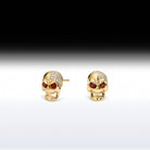 'Angry Skull' - Memento Mori Skull Birthstone Earring