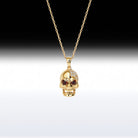 'Angry Skull' - Memento Mori Skull Birthstone Necklace