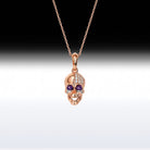 'LOL Skull' - Memento Mori Skull Birthstone Necklace