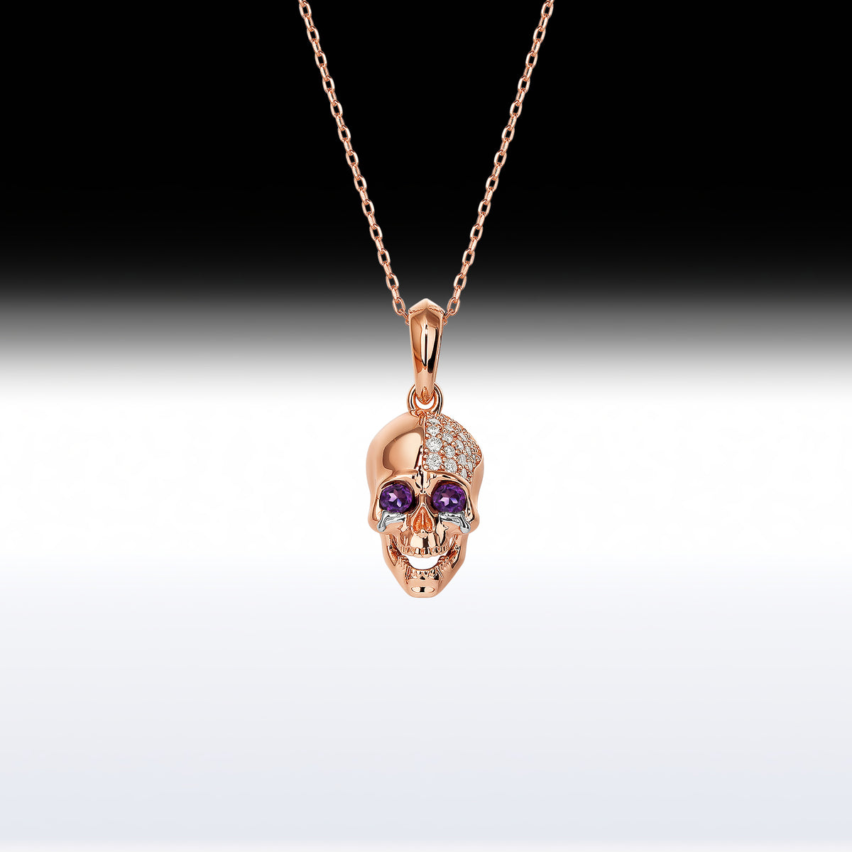 'LOL Skull' - Memento Mori Skull Birthstone Necklace