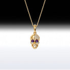 'LOL Skull' - Memento Mori Skull Birthstone Necklace