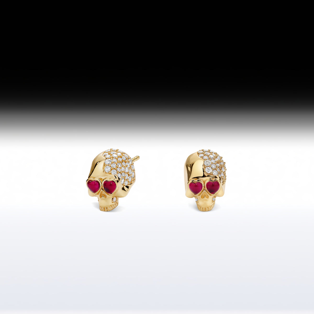 'Skull in Love' - Memento Mori Skull Birthstone Earring