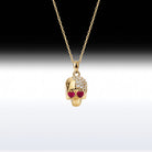 'Skull in Love' - Memento Mori Skull Birthstone Necklace