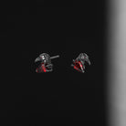 The Raven - Gothic Style Coffin Cut Red Garnet Earrings