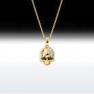 'Sleepy Skull' - Memento Mori Skull Birthstone Necklace