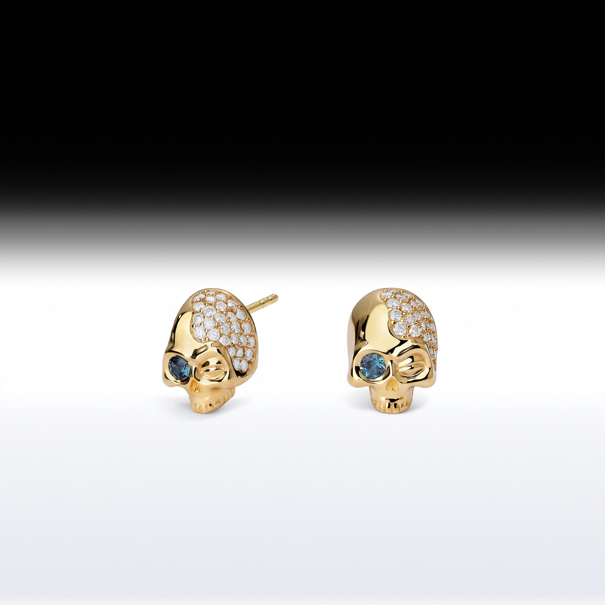 'Winking Skull' - Memento Mori Skull Birthstone Earring