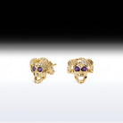 'Mind Blown Skull' - Memento Mori Skull Birthstone Earring
