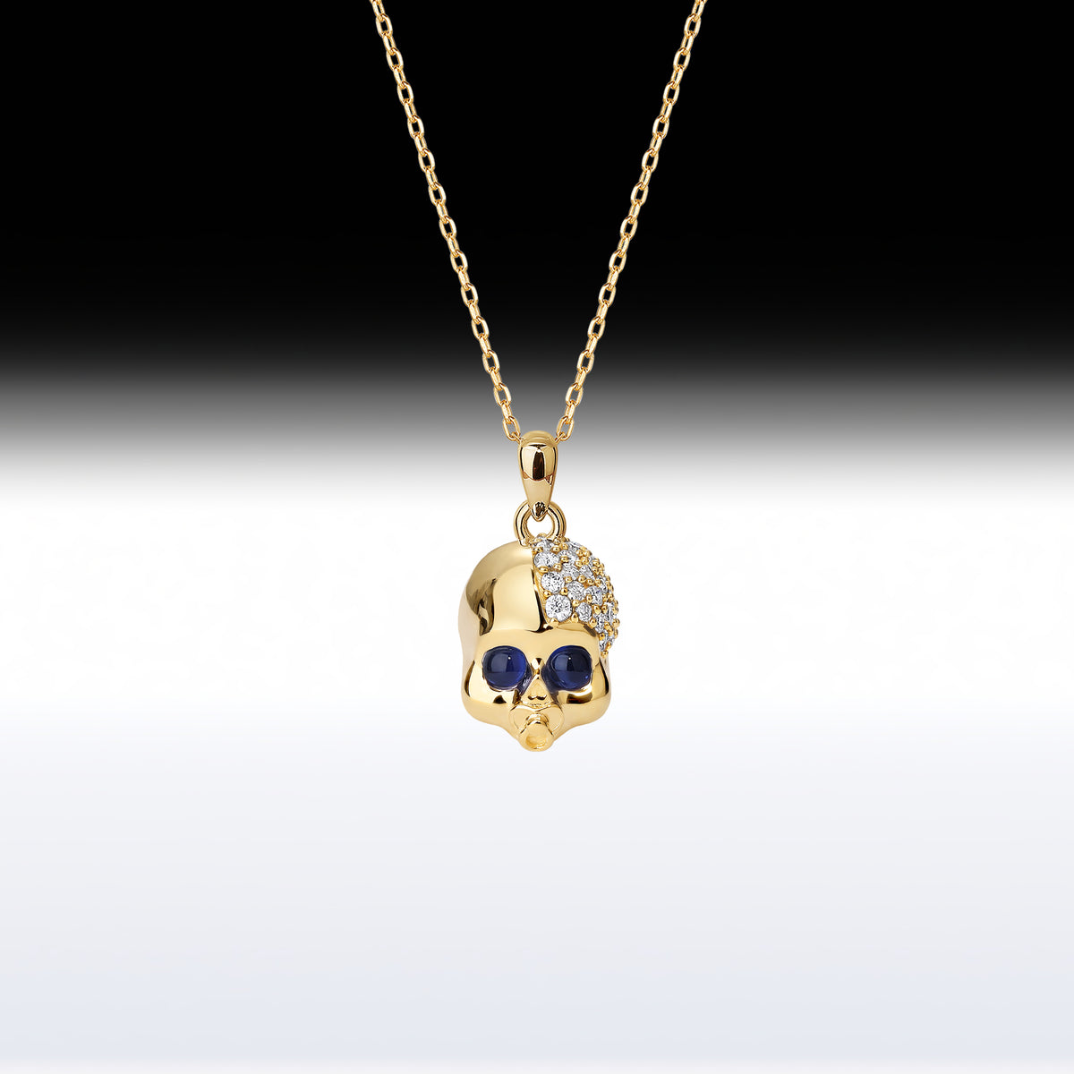 'Baby Skull' - Memento Mori Skull Birthstone Necklace