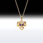 'Mind Blown Skull' - Memento Mori Skull Birthstone Necklace
