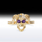 'Mind Blown Skull' - Memento Mori Skull Birthstone Engagement Ring