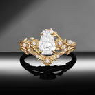 'The Fine Print' - IGI Certified Nature Inspired Coffin Lab Diamond Thorns & Roses Bridal Set with Twisted Vine Band