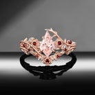 'The Fine Print' - IGI Certified Nature Inspired Kite Lab Pink Diamond Thorns & Roses Bridal Set with Twisted Vine Band