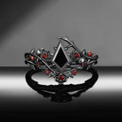 'The Fine Print' - Nature Inspired Kite Cut Black Moissanite Thorns & Roses Bridal Set with Twisted Vine Band