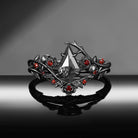 'The Fine Print' - Nature Inspired Kite Salt & Pepper Diamond Thorns & Roses Bridal Set with Twisted Vine Band