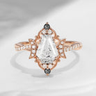 Crescent Moon | Coffin Cut Herkimer Diamond Infinity Galaxy Engagement Ring