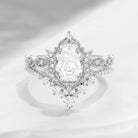 Crescent Moon | Coffin Cut Lab Diamond 'Till Death Do Us Part' Ring Set 2pcs