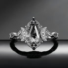 Crescent Moon | Unique Coffin Cut Herkimer Diamond Infinity Celtic Engagement Ring