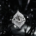Crescent Moon | Vintage Coffin Herkimer Diamond Engagement Ring Jacket 2pcs - Guardian Angel