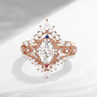 ‘Each Other' - Vintage Inspired Maximalist Oval Cut Moissanite Milgrain Bridal Set