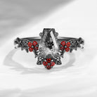 Gothic Style Coffin Cut Herkimer Diamond Vine 'Thorns & Roses' Nature Inspired Engagement Ring
