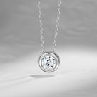 Minimalist Moissanite Round Solitaire Necklace