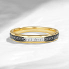 Black Moissanite Full Eternity Wedding Band Promise Ring- Till Death