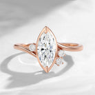 Marquise Cut Moissanite Twist Engagement Ring - Weaving Love