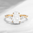 Classic IGI Certified Coffin Cut Lab Diamond Three Stone Engagement Ring