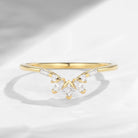 Moissanite Cluster Curved Wedding Band Stack