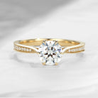 1.2ct Antique Round Cut Moissanite Engagement Ring