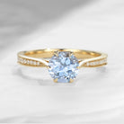 1.2ct Antique Aquamarine Round Cut Engagement Ring