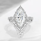 18K Vintage Style Marquise Moissanite Engagement Ring Set