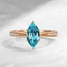 Antique Marquise Lab Paraiba Engagement Ring