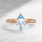 Antique Marquise Aquamarine Engagement Ring