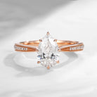 Pear Shaped Moissanite Solitaire Engagement Ring 