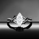 Nature Inspired Marquise Moissanite 'Thorns & Roses' Two-Tone Engagement Ring