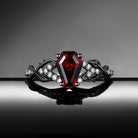 Gothic 'Thorns & Roses' Coffin Shaped Garnet Nature Inspired Split Engagement Ring