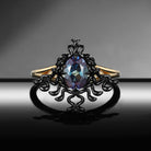 Unique Snake Inspired Oval Cut Lab Alexandrite Gothic Style Engagement Ring