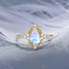 Vintage Inspired Pear Shaped Moonstone Engagement Ring