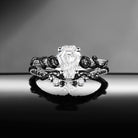 Gothic Coffin Lab Diamond Gold Snake Twist Two-Tone Engagement Ring Set 2pcs - Serpent's Embrace