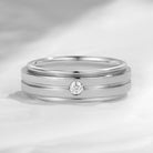 Round Moissanite Men's Ring Classic Wedding Band Anniversary Rings For Men