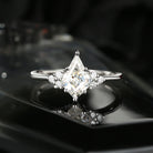 Kite Cut Moissanite Engagement Ring