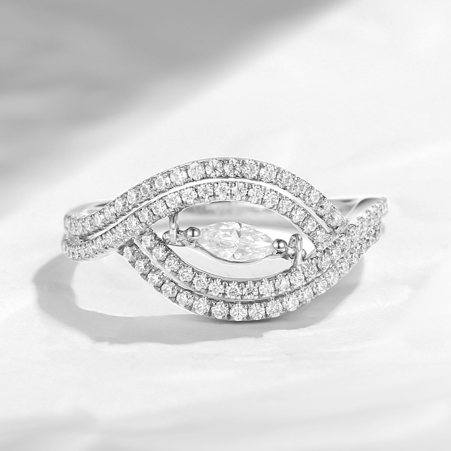 Unique Moissanite Eye Inspired Engagement Ring