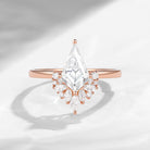 Kite Cut Moissanite Cluster Engagement Ring