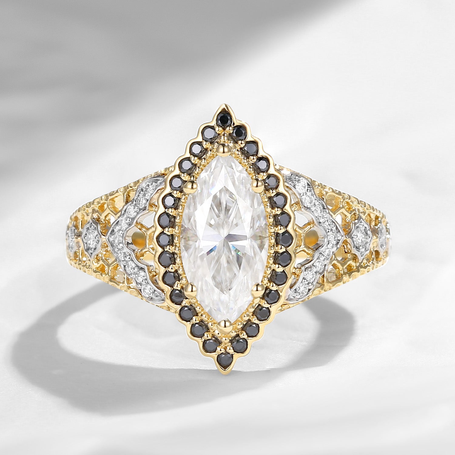 Marquise Two-Tone Engagement Ring